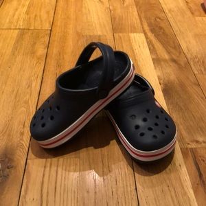 Kids Crocs. Never worn. Size 7. Navy.